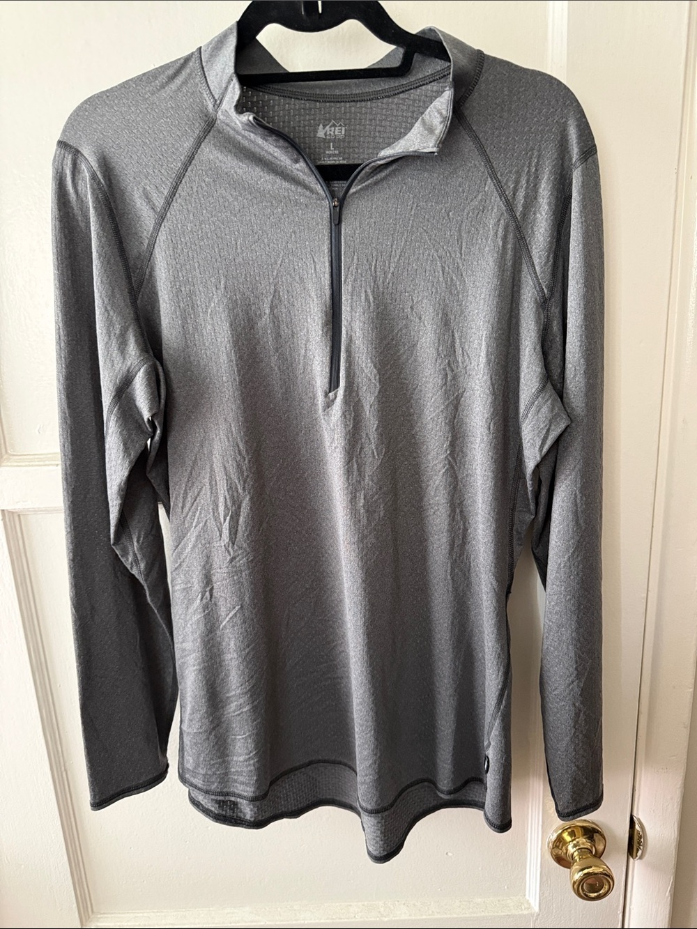 REI Women's Gray Long-Sleeve Half-Zip Performance Tee